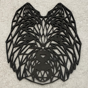 Dřevěný geometrický obraz West teriéra, menší