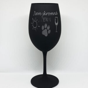 Sklenice na víno s vtipným motivem, černá