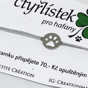 Šňůrkový náramek, šedý